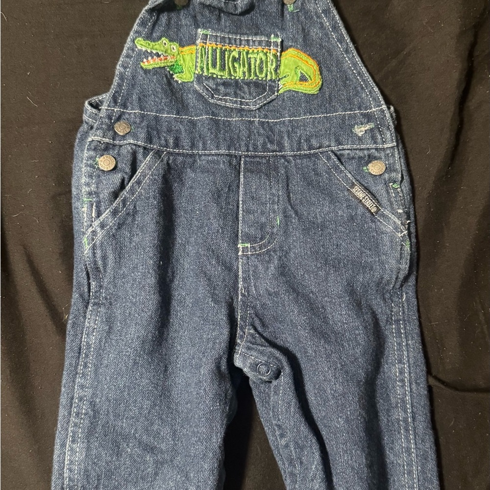 Vintage Kids Sesame Street Denim Overalls - Blue
